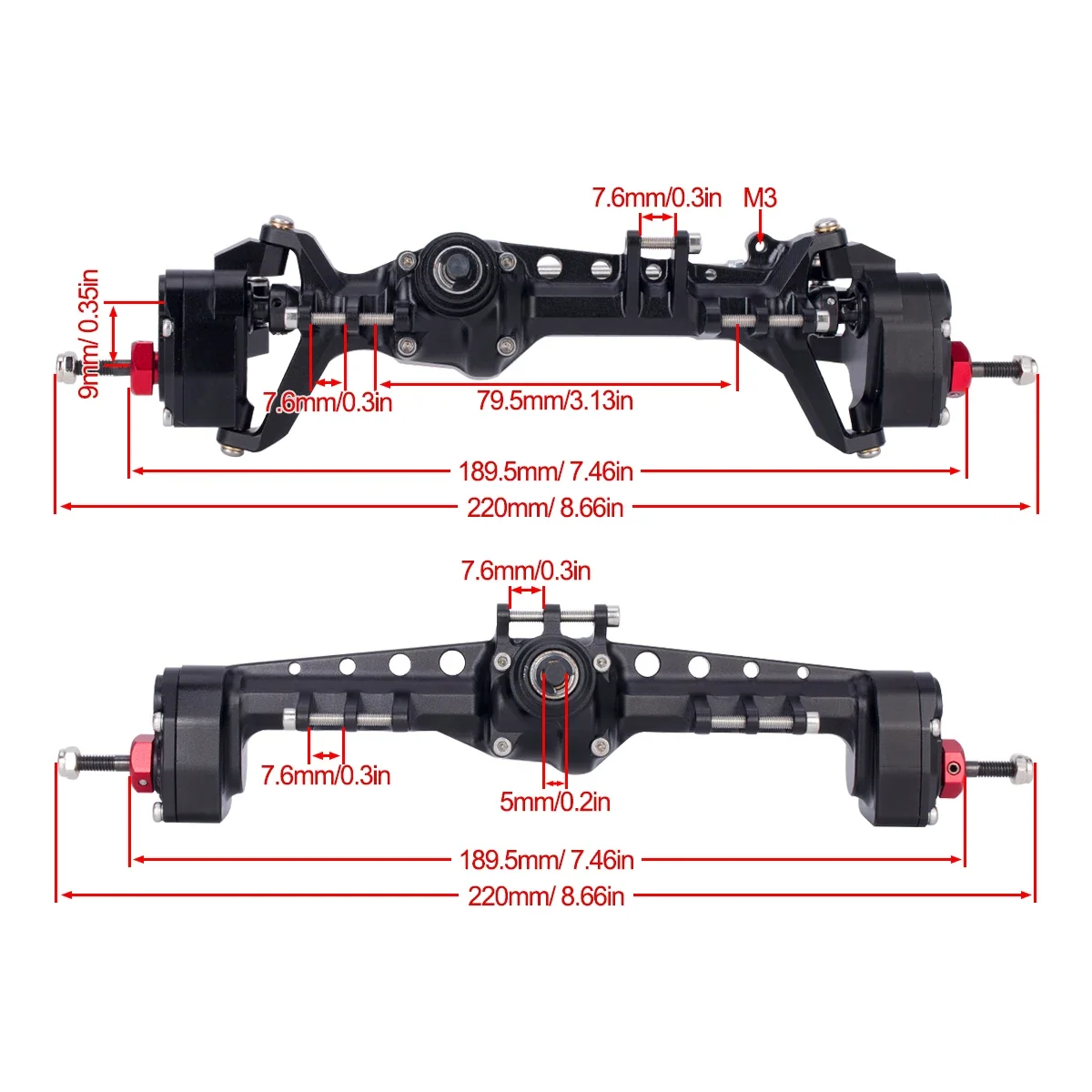 CNC Aluminum SCX10 III Front R - Rc Crawler Axle Parts review and price
