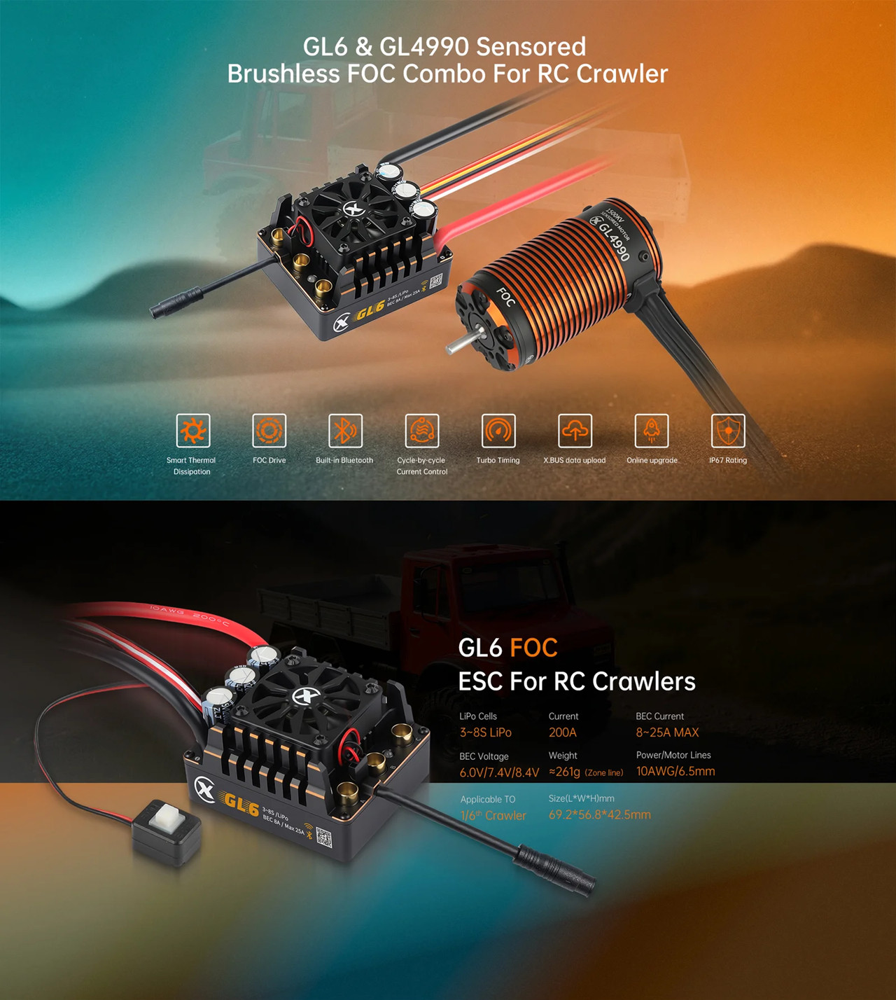 XC COMBO FOC CRAWLER BRUSHLESS - Esc 4In1 Brushless review and price