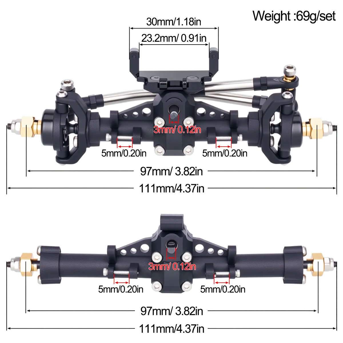 Plastic SCX24 Front Rear Axle  - Rc Crawler Axle Parts review and price